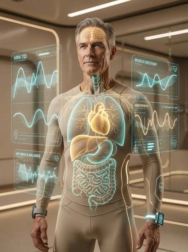 Connected physiological systems — hormones, metabolism, recovery and cardiovascular markers read together